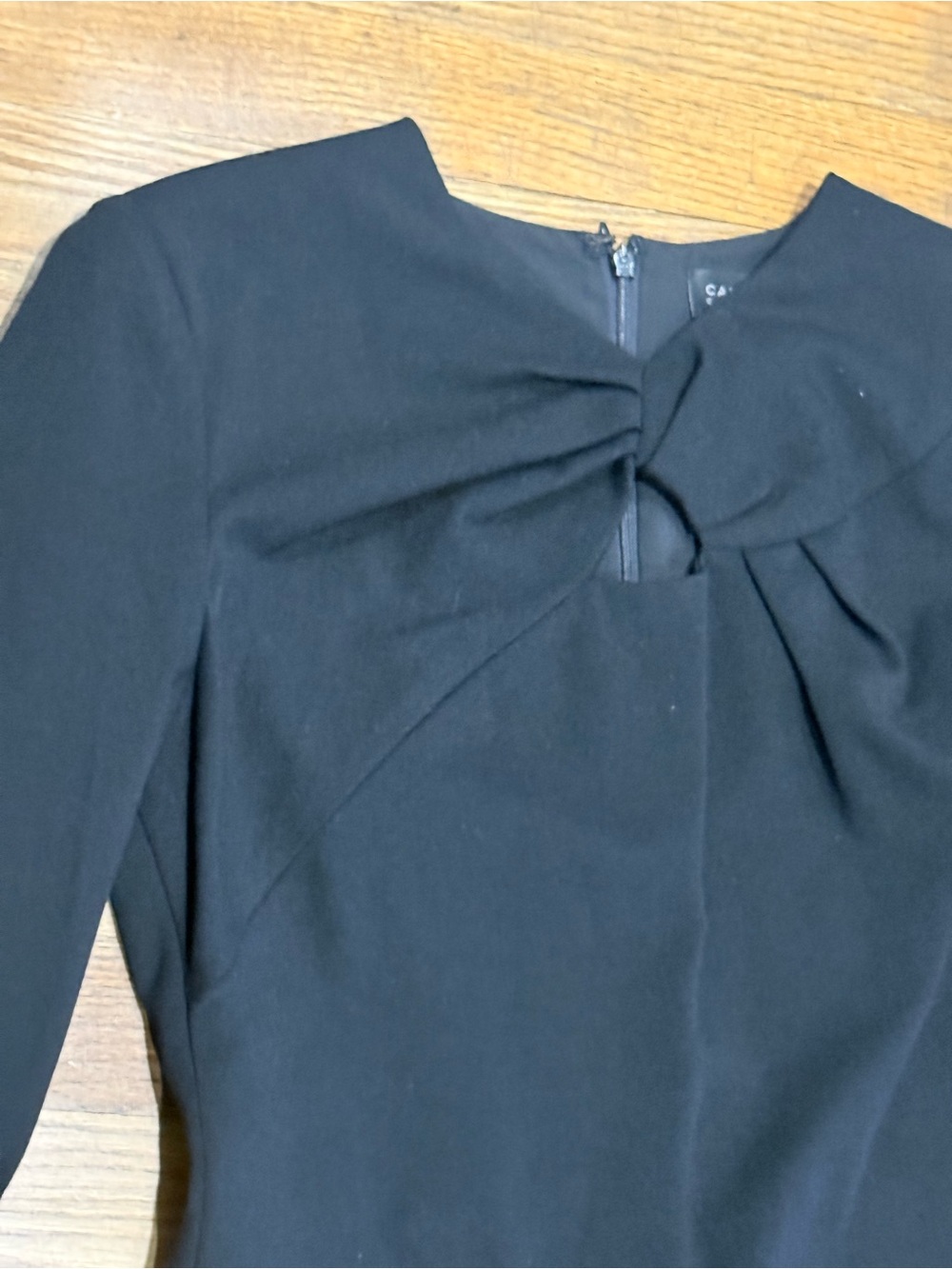 Carlisle Collection Black Long-Sleeve Bow-Accent Sheath Dress - Picture 5 of 11